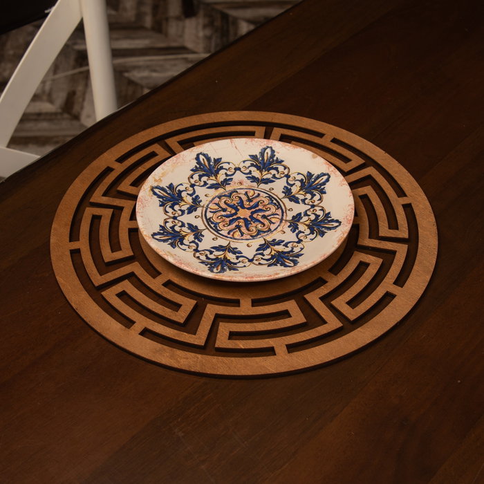 Hermia Labyrinth - Walnut Juego de 6 Salvamanteles de Madera Hermia Labyrinth - Walnut Juego de 6 Salvamanteles de Madera